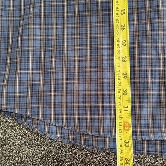 Eddie Bauer Men's Shirt Size XL Tall Blue Plaid Relax Fit Button Down Collar - Picture 10 of 11